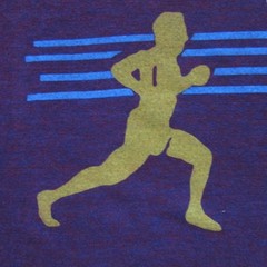 Homage LARGE Les Trois Sports Triathlon Tri Shirt Run Bike Swim Burgandy