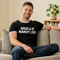 Arnold Is Numero Uno T-shirt | Gym Body Building Exercise Fitness Retro Tee