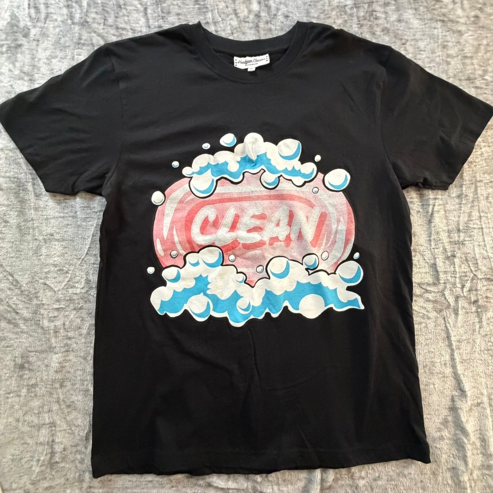 Headgear Classics Men’s T-Shirt Black M CLEAN Soap Bubble Graphic Cotton Tee