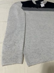 Truth by Republic 100% Cashmere Colorblock Pullover Sweater Gray Black White M