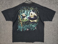 Vintage Liquid Blue Panda Shirt Men’s 2XL Double Side AOP Panda Bear 1999 1990s