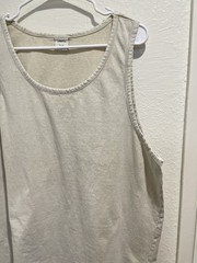 Urban Outfitters Mens XL Tank Top Cream Beige Acid Vintage Wash Cotton Boxy Fit