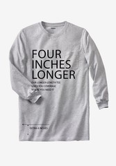 KingSize Men’s Big & Tall Shrink-Less Lightweight Longer-Length Long-Sleeve
