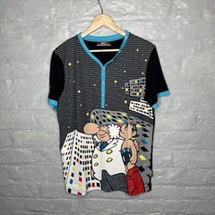 Astro Boy Tezuka Mighty Atom Men’s Graphic Print Button V-Neck T-Shirt XL