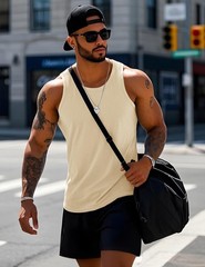 Mens Workout Tank Tops Muscle Athletic Gym Cotton Undershirt Sleeveless Shirts