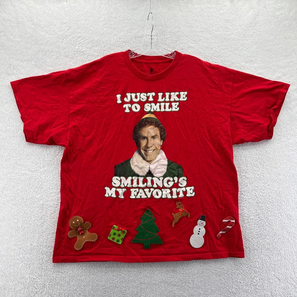 Elf Ugly Shirt XXL Mens Red Tee 2XL Ripple Junction Christmas Movie Funny Top