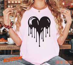 Unisex Dripping Heart Love T shirt Men T shirt Women valanity day Romantic