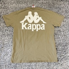 Kappa Shirt Adult Medium Beige White Logo Short Sleeve Outdoor 100% Cotton Mens