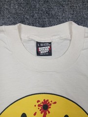 Vintage Smiley Face 80s 90s Bullet Hole Headshot T Shirt Mens Size Large White