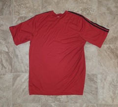 Adidas Men’s T-Shirt Size Medium (M) Red 3 Stripes Short Sleeve Climalite