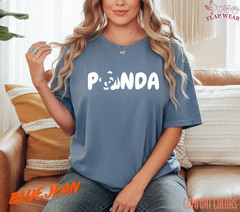 Unisex Panda Graphic T-Shirt – Cute Typographic Panda Shirt – Black Logo Tee for