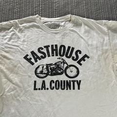 Vintage Elrod Racing Fasthouse LA County T-Shirt White Large Men’s Moto Graphic