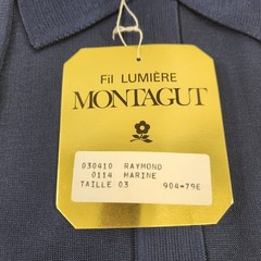 Vintage Montagut Raymond Mens Shirt Marine Blue Size 3 Polyamide BRAND NEW