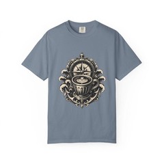 Monochrome Nautical Espresso Compass T-Shirt Graphic