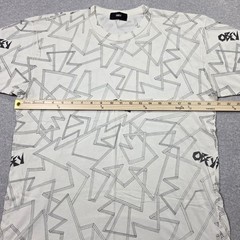 Vintage Obey Shirt Mens M White Geometric All Over Print Single Stitch 90s Tee