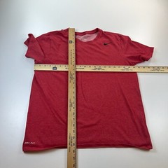 Nike Dri Fit Shirt Mens Large Athletic Cut Red Crew Neck Lightweight Stretch