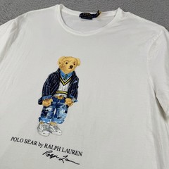 Polo Ralph Lauren Shirt Mens Large Custom Slim Fit Polo Bear Graphic Tee Cotton