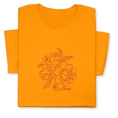 Peony Embroidered T-Shirt, Custom Color Floral Tee, Botanical Gift Shirt