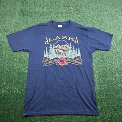 Prairie Mountain Alaska American Tradition Navy Blue Single Stitch TShirt Mens L