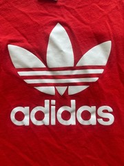 Adidas Originals Men’s Red White Big Trefoil Logo Tee 2XL