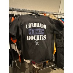 MLB Colorado Rockies 1 Dad T-Shirt Mens XL Black Short Sleeve Baseball Graphic