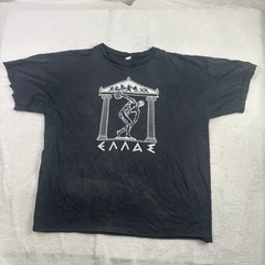 VTG Discobolus Statue Greece Black SS Graphic Shirt Men’s XXL Distressed