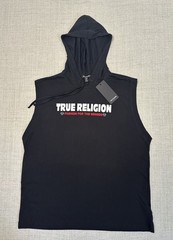 True Religion Hooded Tank Top Mens Large NWT! $72! Workout Streetwear Drawstring