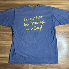 VIntage eBay Promo Shirt Mens XL Blue I’d Rather Be Trading on eBay Y2K Distress