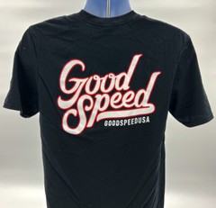 GoodSpeed Black T-Shirt w/ Red & White Logo (Style 100)