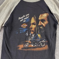Harley-Davidson Shirt Mens Medium Black Raglan 3/4 Sleeve Graphic Tee Biker