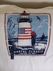 NWT IZOD TSHIRT SIZE LT WHITE COASTAL CLASSIC LIGHTHOUSE GRAPHIC TEE,,NWT,,LOOK