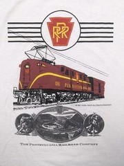 Vintage PENNSYLVANIA RAILROAD COMPANY Shirt Men 2XL White Single Stitch Trains