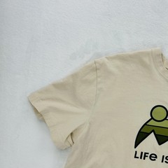 Life Is Good Shirt Mens 2XL Beige Mountain Logo Graphic Hiking Outdoor Tee