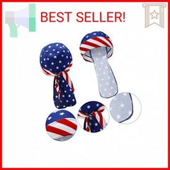 Chuangdi 3 Pcs Do Rags Dew Rag Skull Caps for 250th Anniversary Men Bandana Bean