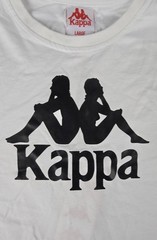 Kappa Shirt Mens Large White Black Graphic Spellout Print Short Sleeve