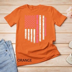 No One Fights Alone USA Flag Breast Cancer Awareness Unisex T-shirt