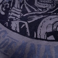 Sons Of Anarchy T-shirt Medium Gray Velvet Flocked Reaper Big Logo Spellout Y2k