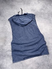 BALMAIN PARIS SS16 by Rousteing Men`s Archive Runway Y2K Hooded Sleveless Shirt