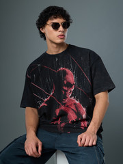Marvel Daredevil Men’s Oversized Vintage Wash T-shirt – Premium Fabric Summer