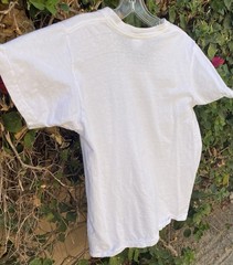 Vintage Two Guys White V Neck T Shirt Combed Cotton Size M Single Stitch