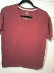 B2 Original Blends Men’s Shirt, maroon red, Size large, V-neck 100% cotton 👨