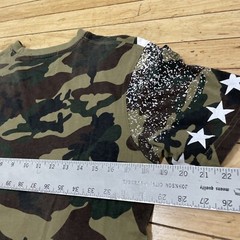FOCUS Quality Wear T Shirt Mens M Shark Mouth Graphic Tee Camo Green Maxi Star M