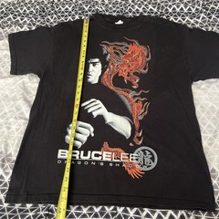 Vintage 90s Bruce Lee Dragon’s Shadow Black T-Shirt Promo Karate Kid Tee Size L