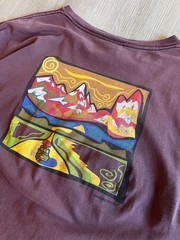 Vintage 90s Patagonia T-shirt Beneficial T XL Burgundy Gorpcore Organic Cottton