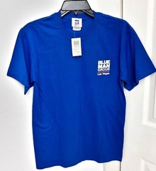 RARE Vintage Y2K Blue Man Group THE VENETIAN Size Small S T-Shirt Blue Art