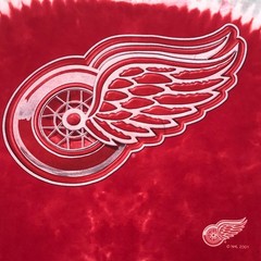 Vintage Liquid Blue 2001 Detroit Red Wings 2XL Double Sided Tie Dye T-Shirt
