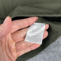 BYLT Shirt Mens Large Green Drop-Cut Crewneck Stretch Tee Tagless Casual