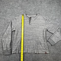 Alesbury Thermal Shirt Mens Medium Heathered Gray Lined Waffle Knit Henley Neck