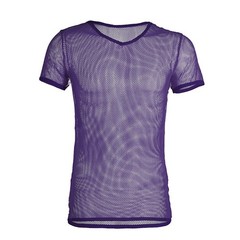 Mens Tops Tank Vest Crop Top Fishnet Holiday Mesh Muscle See Through Shirt