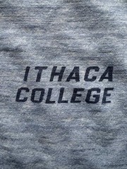 BOXY Vintage 50s 60s Ithaca College Ringer Shirt Heather Blue XL Airtowne Mills